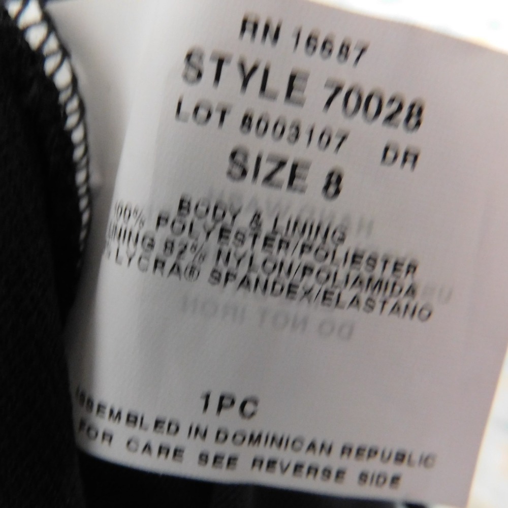 Penbrooke Krinkle Size 8 Black Faux Wrap One-Piece Swimsuit - Picture 3 of 5